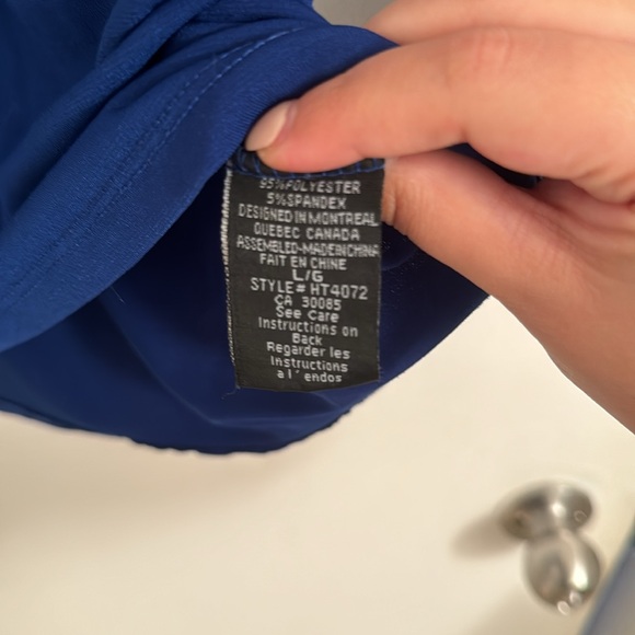 HKR Collection Backless Royal Blue 3/4 Sleeves Top - Picture 4 of 5